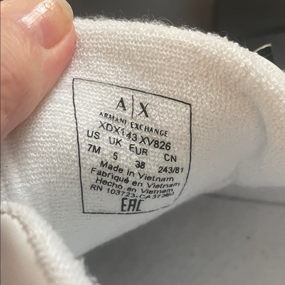Armani Exchange White Women's Sneakers sz 7 - Picture 12 of 13